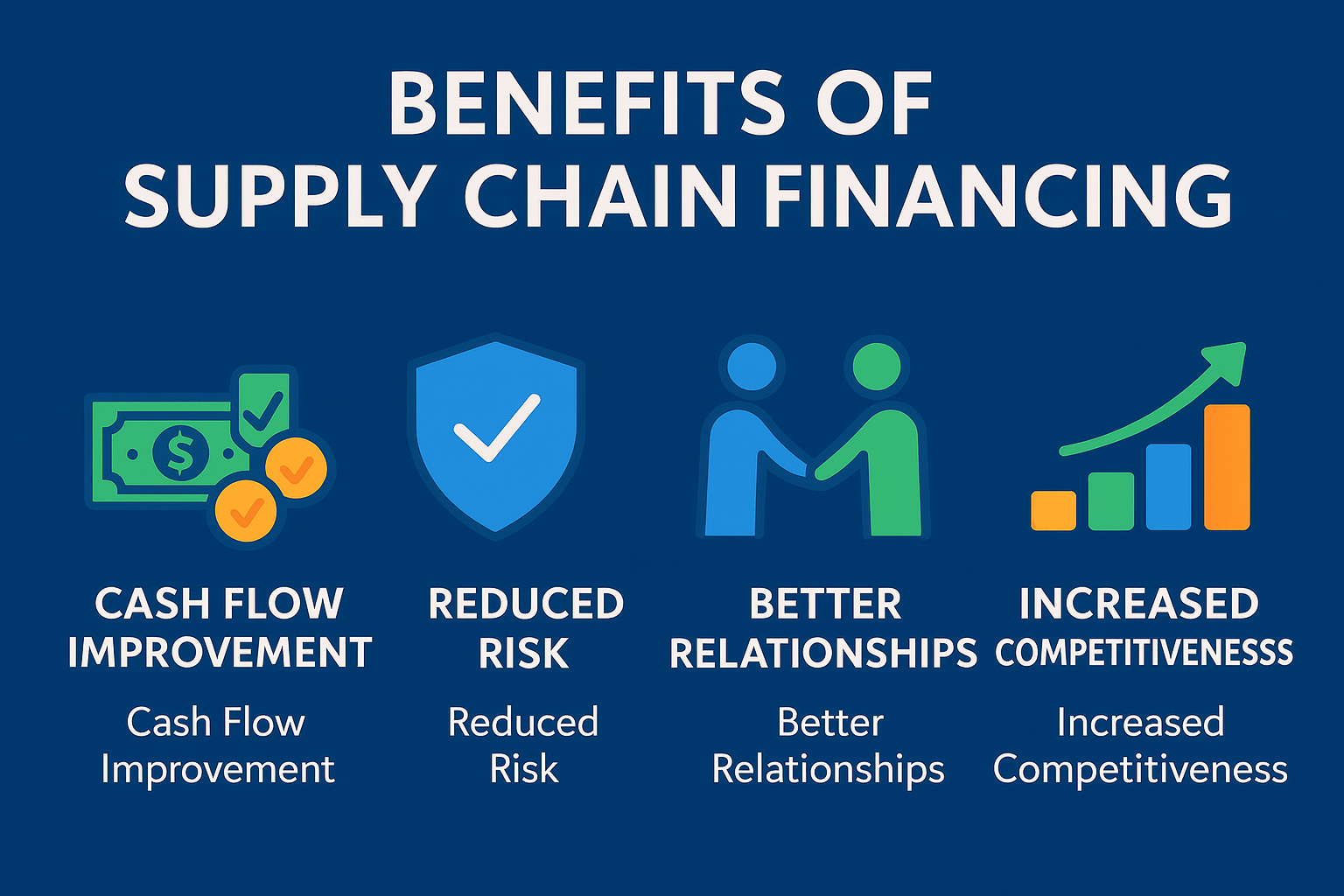 Infographic showing supply chain financing benefits