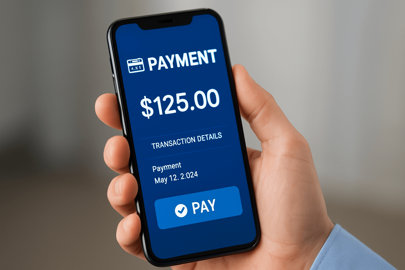 Digital payment interface on a smartphone