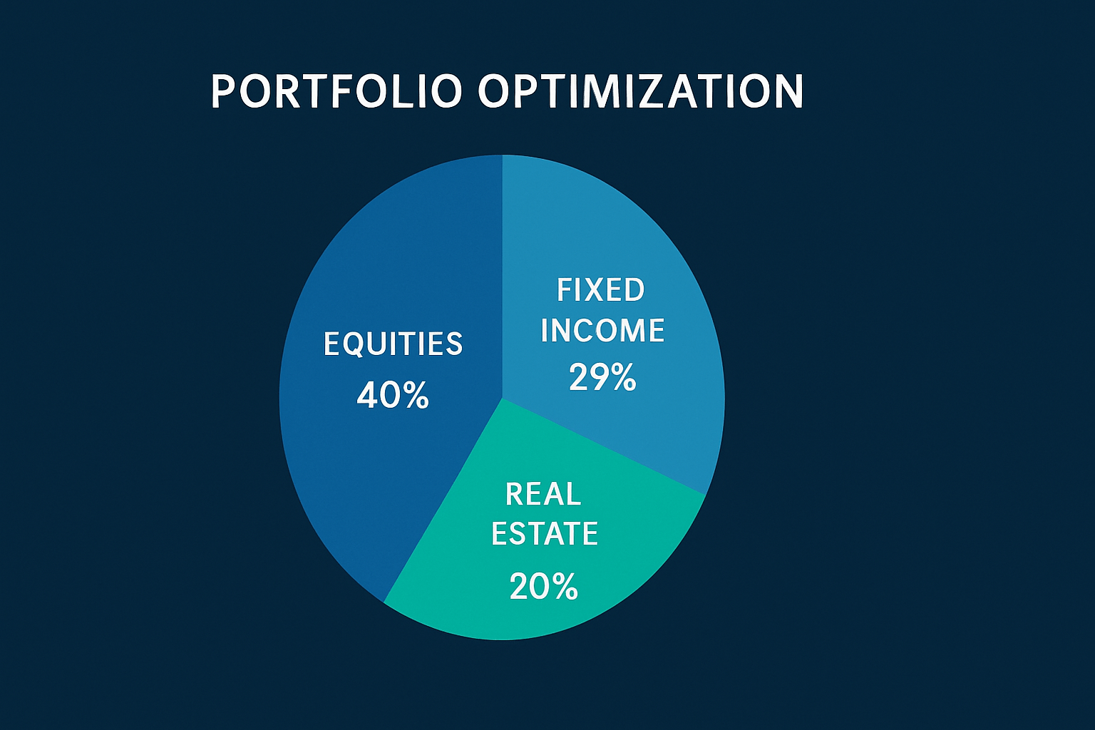 Pie chart showing asset allocation